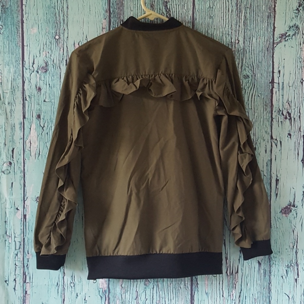 GB Gianni Bini Ruffled Bomber Jacket - Picture 4 of 7